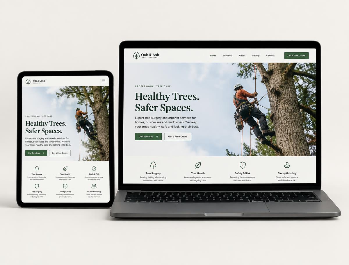 Tree Surgeons website design sample